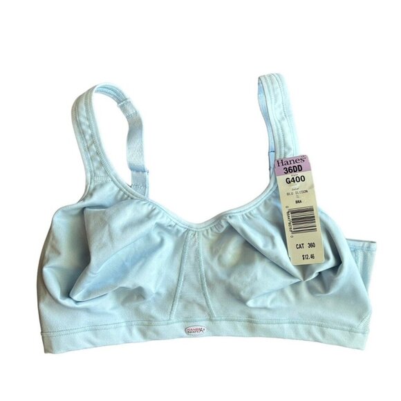 NWT Hanes G400 2-Ply Knit Molded Sport Performance Bra 36DD Blue - Picture 1 of 1